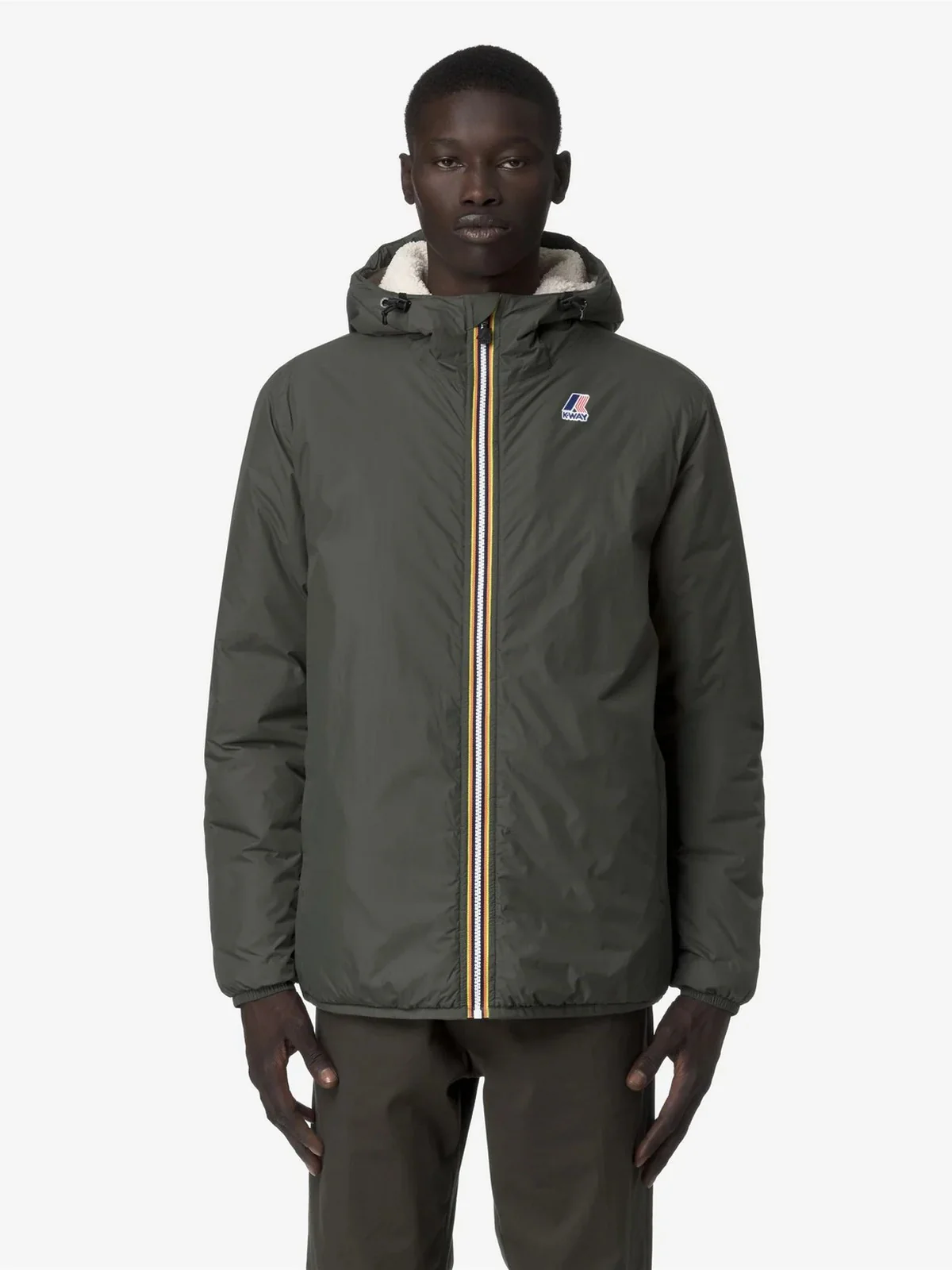 K-WAY Giubbino Uomo LE VRAI 4.0 CLAUDE ORSETTO K21515W WMR GREEN BLACKISH - Image 4