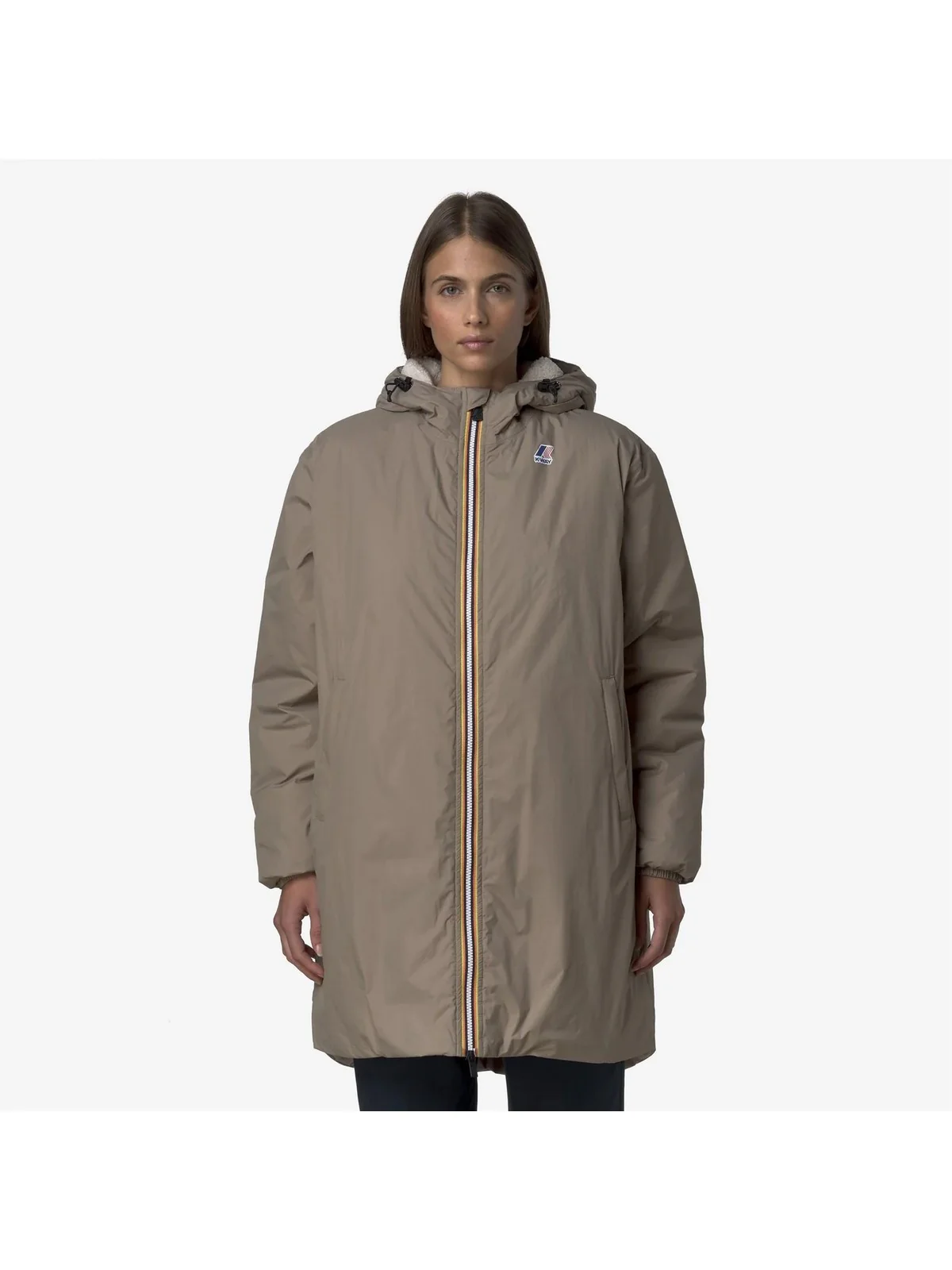 K-WAY Giubbino Uomo LE VRAI 4.0 EIFFEL EAST ORSETT K21516W WG9 BEIGE TAUPE - Image 4