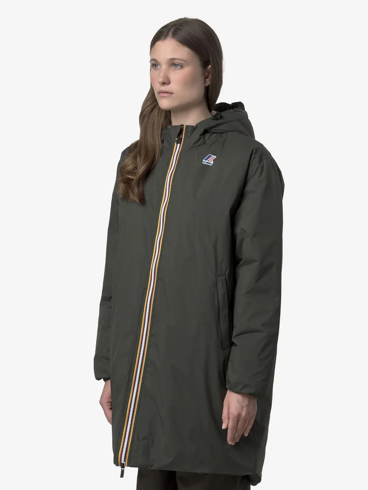 K-WAY Giubbino Uomo LE VRAI 4.0 EIFFEL EAST ORSETT K21516W WMR GREEN BLACKISH - Image 3