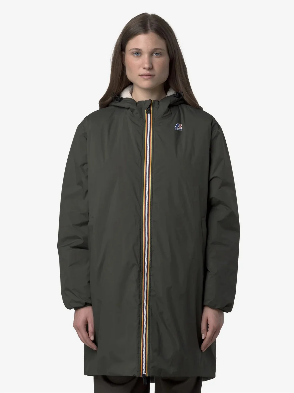 K-WAY Giubbino Uomo LE VRAI 4.0 EIFFEL EAST ORSETT K21516W WMR GREEN BLACKISH - Image 4