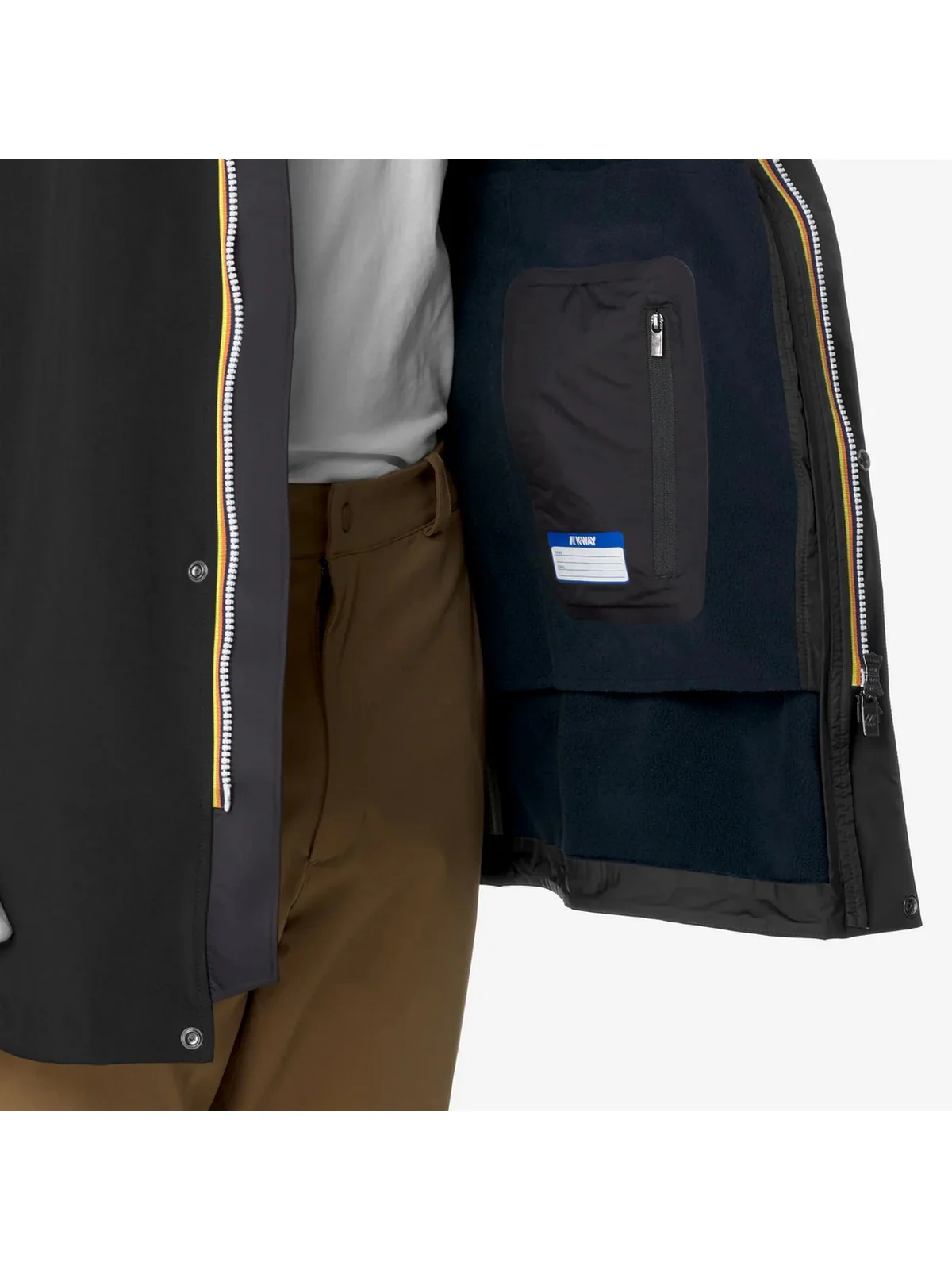 K-WAY Giubbino Uomo Marlyn bonded K7126UW A3C BLACK-BLUE DEPTH - Image 5