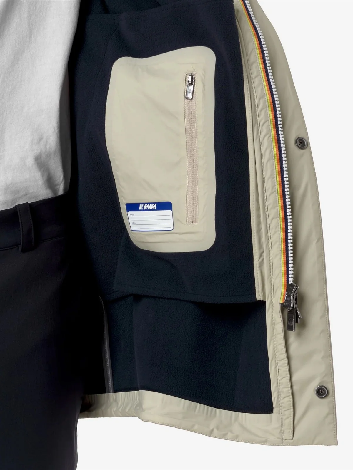 K-WAY Giubbino Uomo Marlyn bonded K7126UW ATC Beige - Image 5