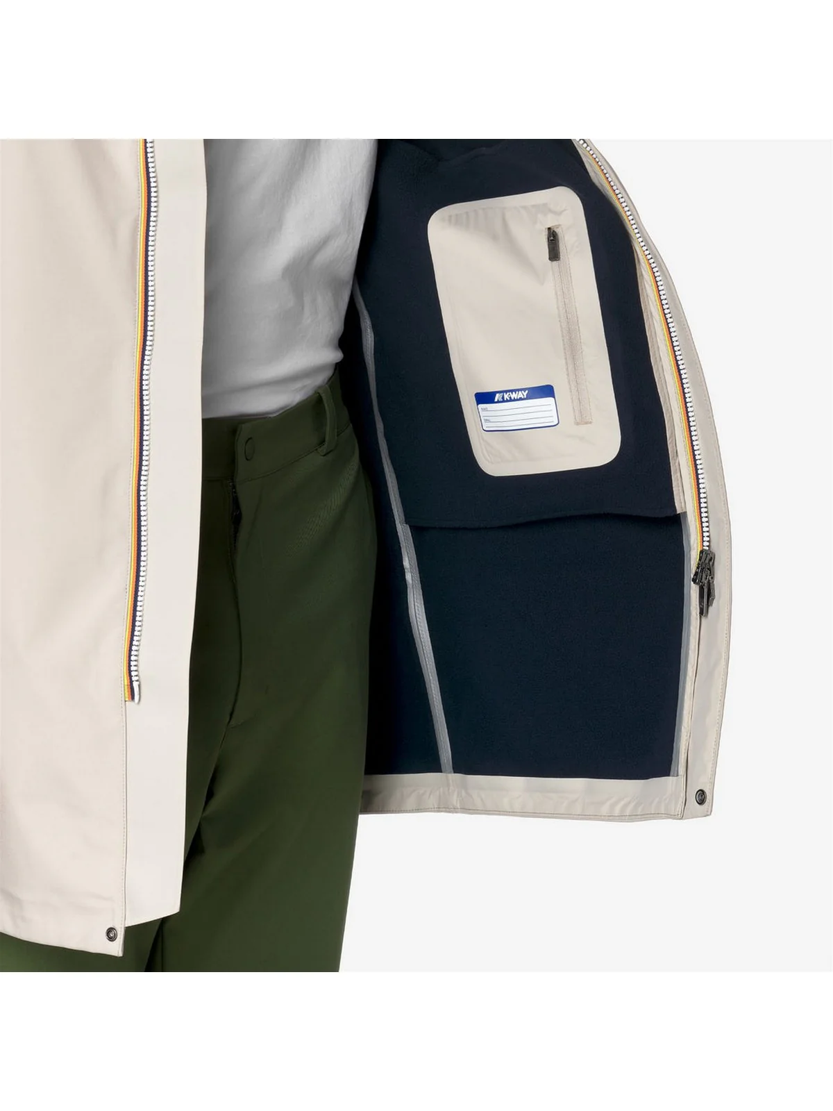 K-WAY Giubbino Uomo Thomas bonded K7126WW ATC Beige - Image 3