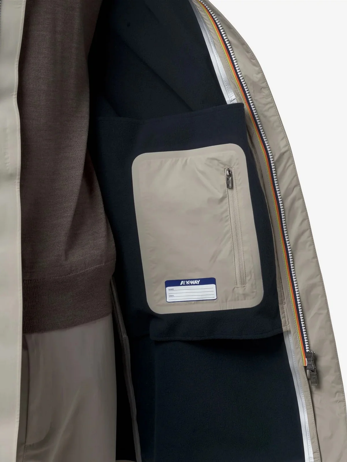 K-WAY Giubbino Uomo Thomas bonded K7126WW B2A Beige Cashmere - Blu - Image 5