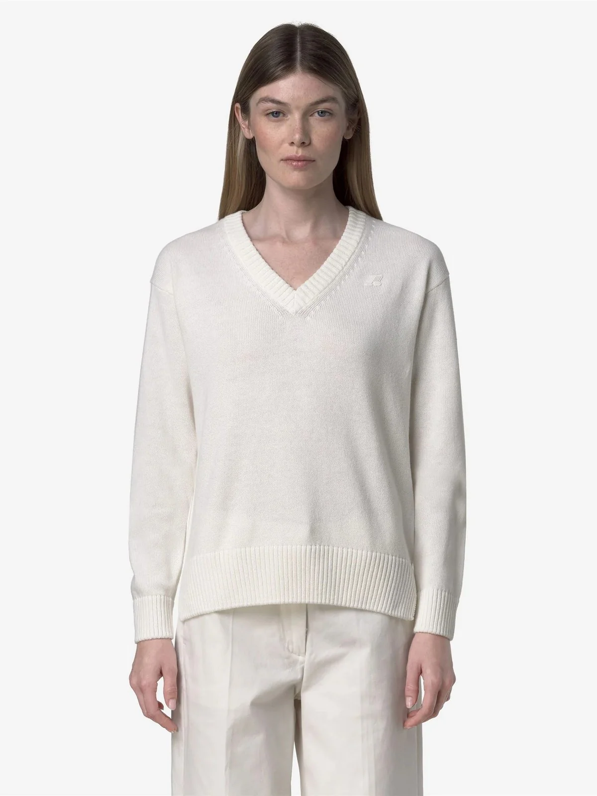 K-WAY Maglione Donna ADINE COTTON CASHMERE K4125RW X42 WHITE GARDENIA - Image 3