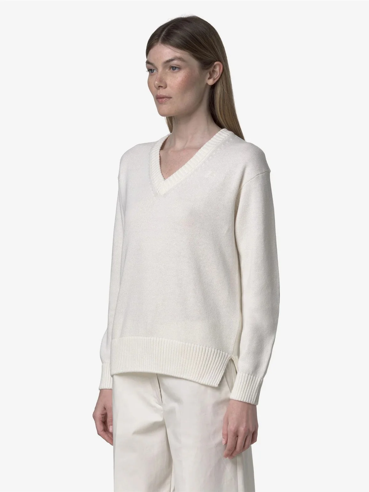 K-WAY Maglione Donna ADINE COTTON CASHMERE K4125RW X42 WHITE GARDENIA - Image 4