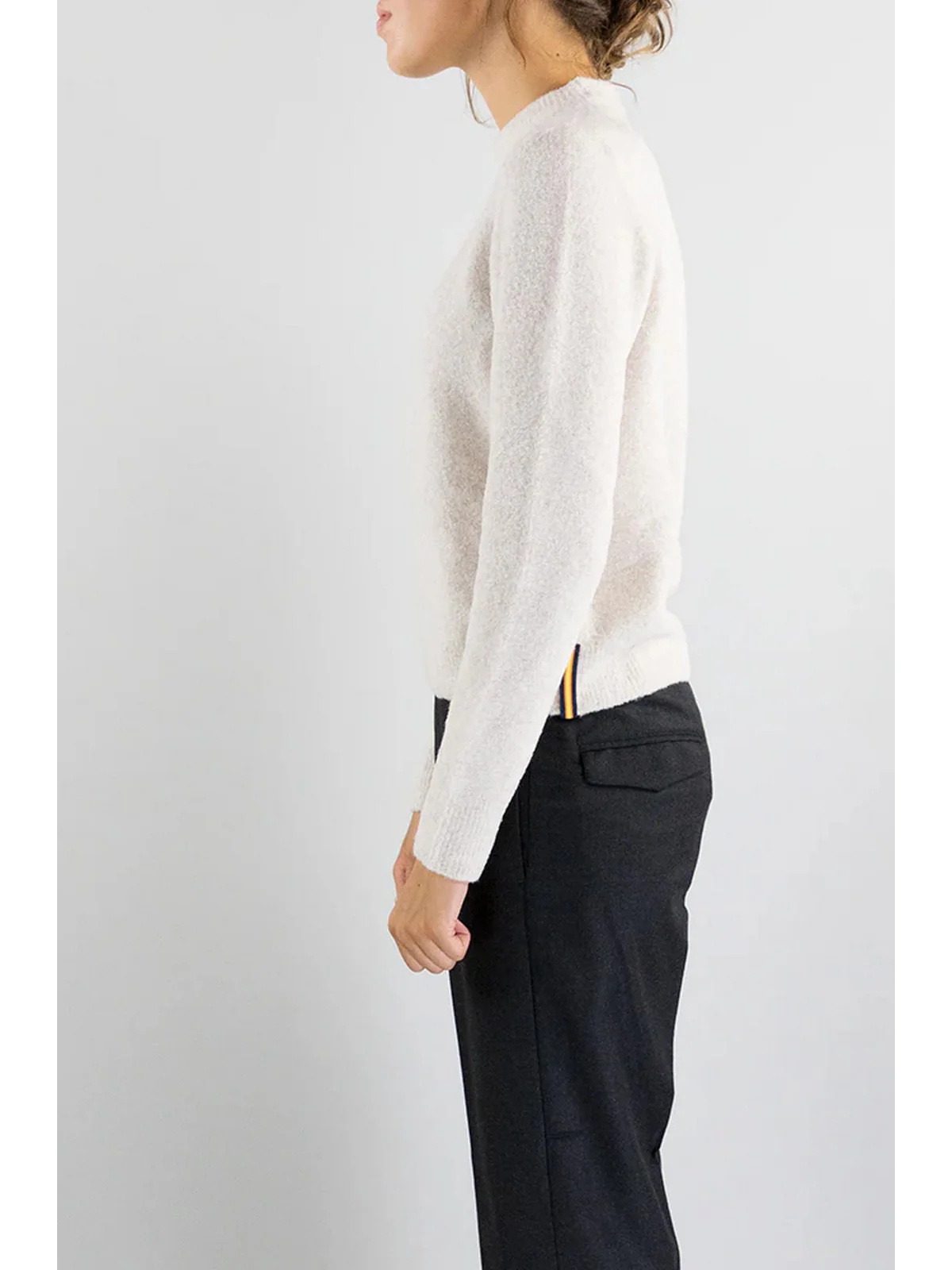 K-WAY Maglione Donna CLARISSE WOOL MERINO BOUCLE K8133RW ARQ Beige - Image 3