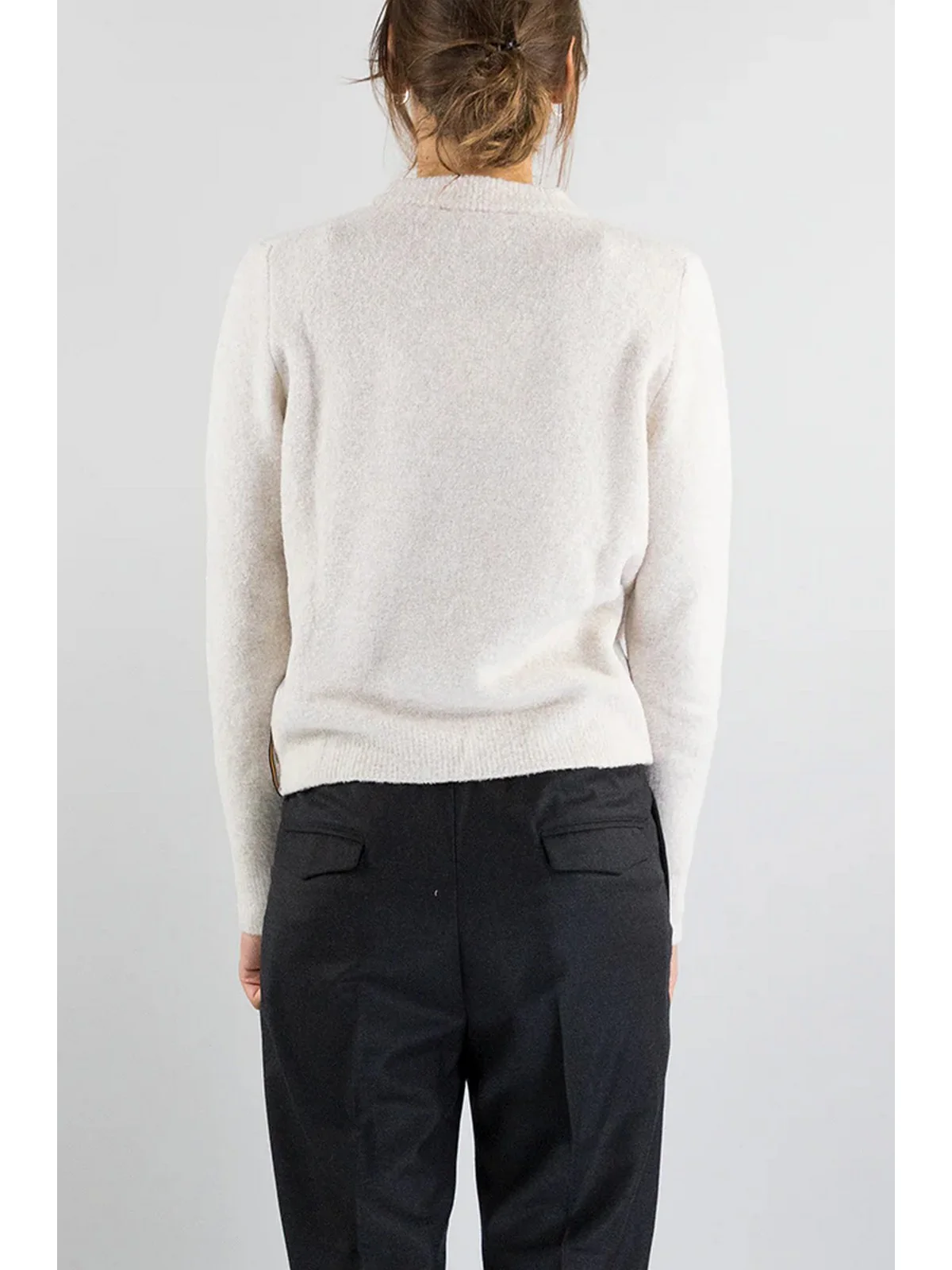 K-WAY Maglione Donna CLARISSE WOOL MERINO BOUCLE K8133RW ARQ Beige - Image 4
