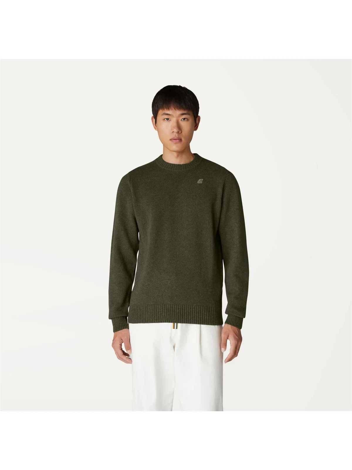K-WAY Maglione Uomo Sebastien lambswool K2112PW WMR Verde - Image 2