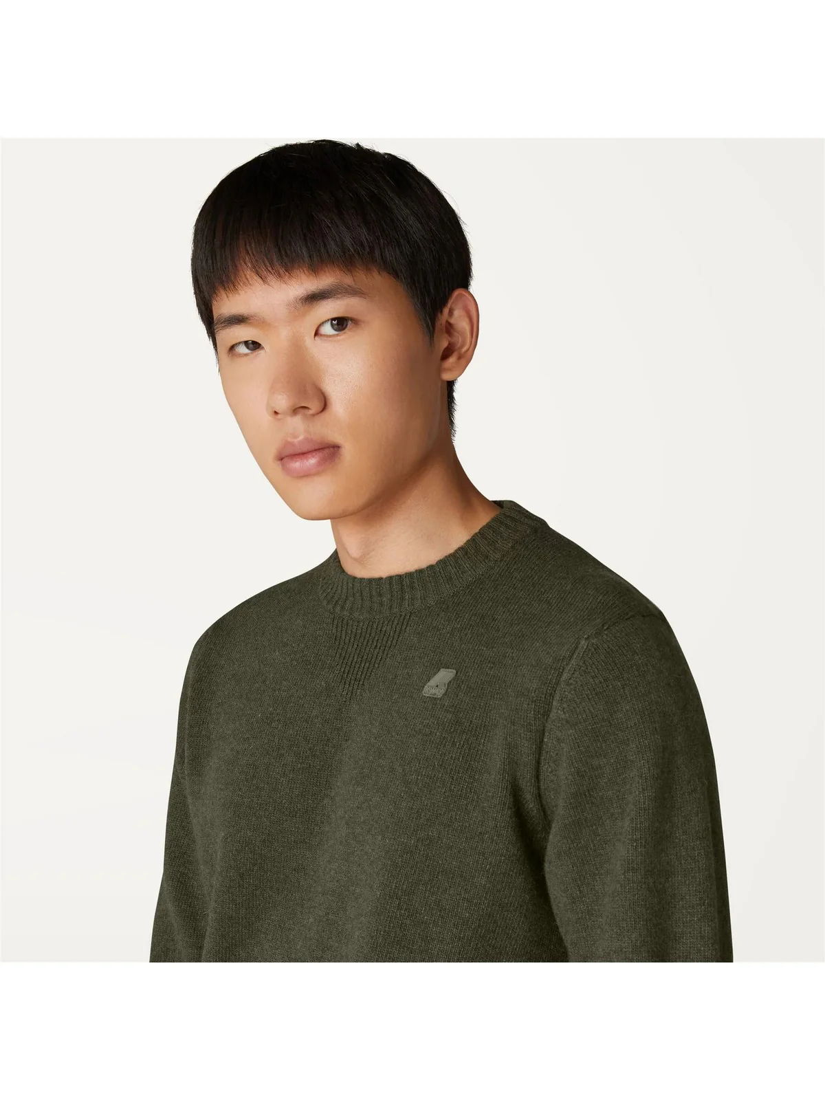 K-WAY Maglione Uomo Sebastien lambswool K2112PW WMR Verde - Image 4