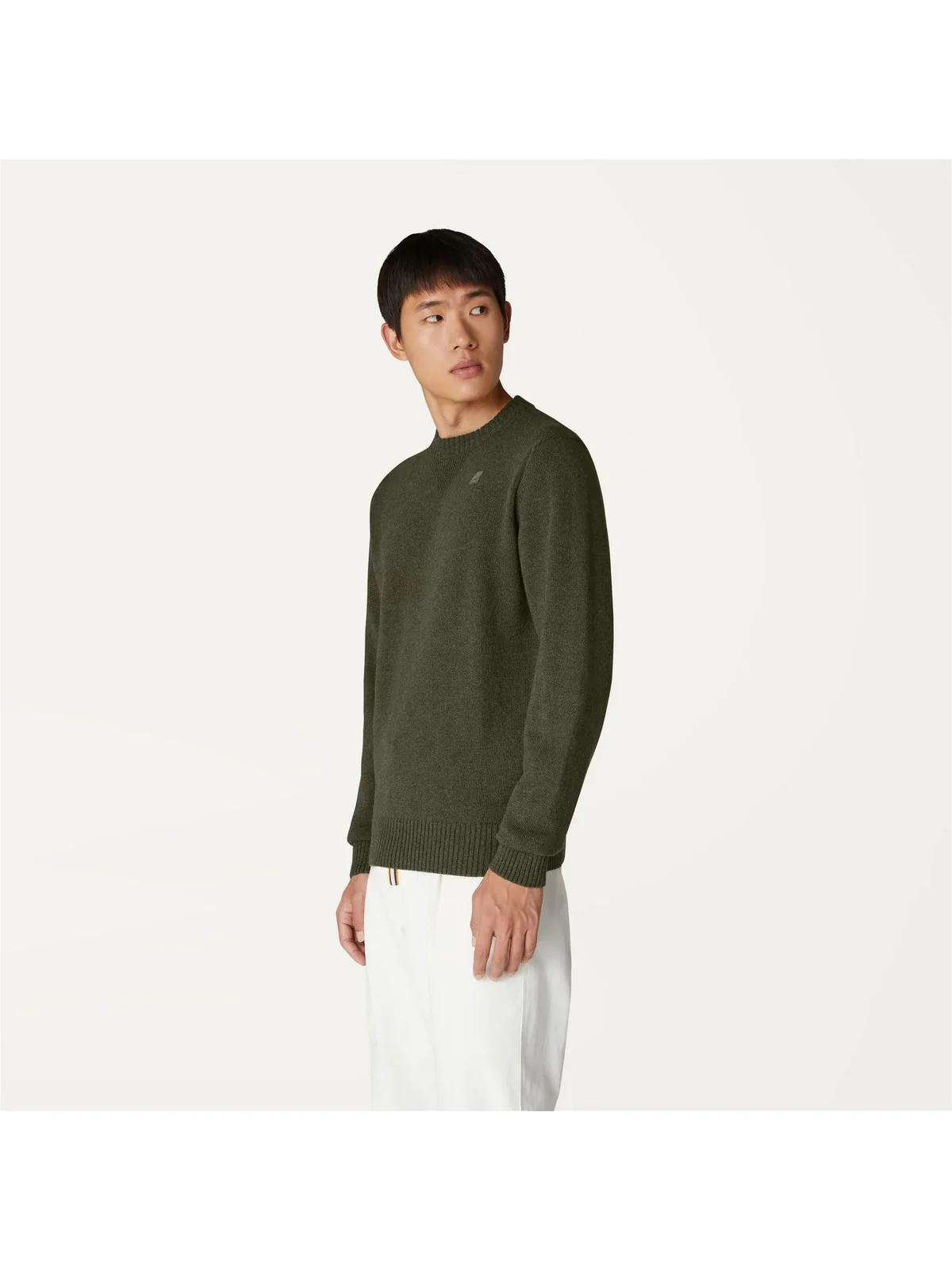 K-WAY Maglione Uomo Sebastien lambswool K2112PW WMR Verde - Image 5