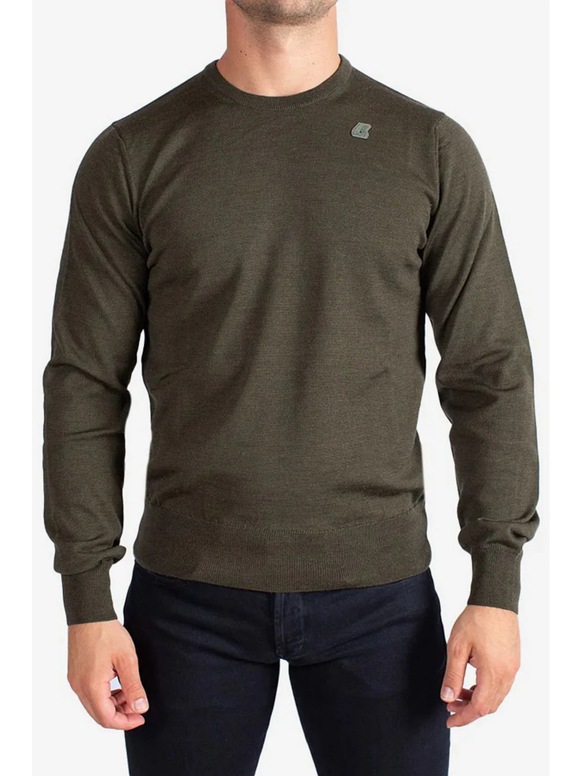 K-WAY Maglione Uomo Sebastien merino K2142EW WMR GREEN BLACKISH - Image 2