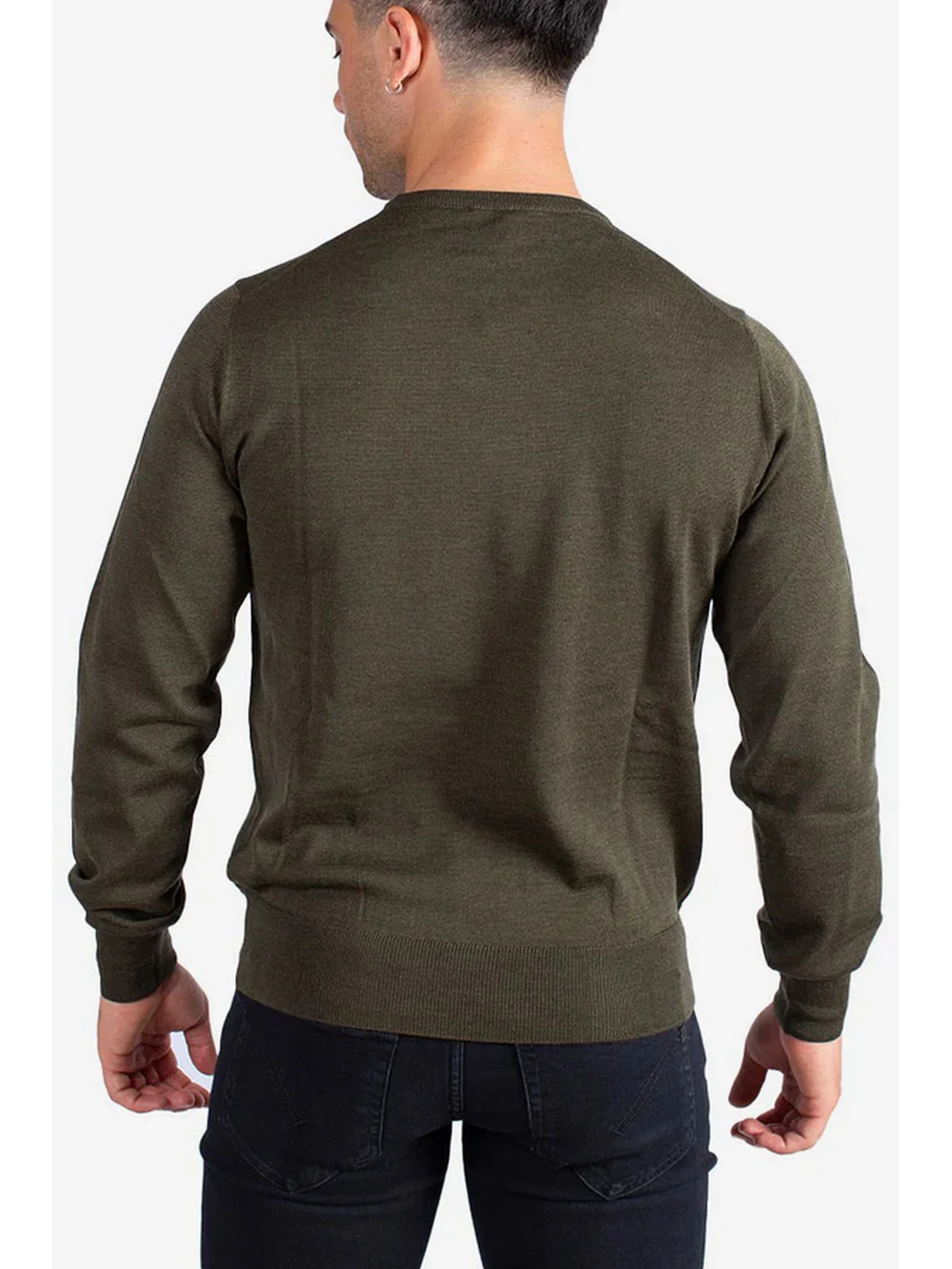K-WAY Maglione Uomo Sebastien merino K2142EW WMR GREEN BLACKISH - Image 3