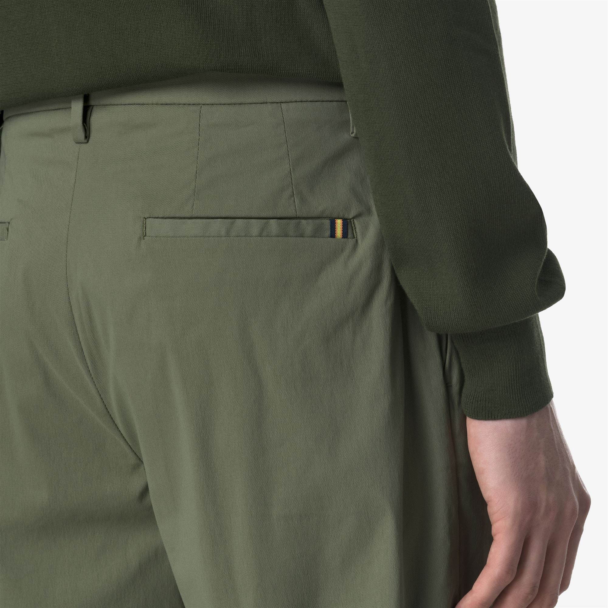 K-WAY Pantalone Uomo RALPH TWILL TECH K61369W V15 Green Lichen - Image 5