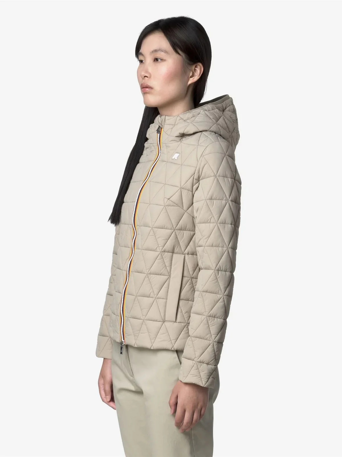 K-WAY Piumino Donna LIL DIAMOND QUILTED WARM K2136EW XP2 Beige Cashmere - Image 3