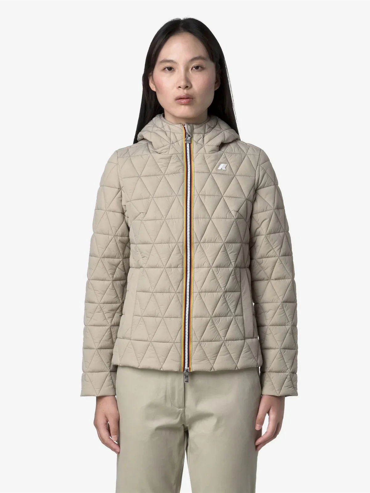 K-WAY Piumino Donna LIL DIAMOND QUILTED WARM K2136EW XP2 Beige Cashmere - Image 4