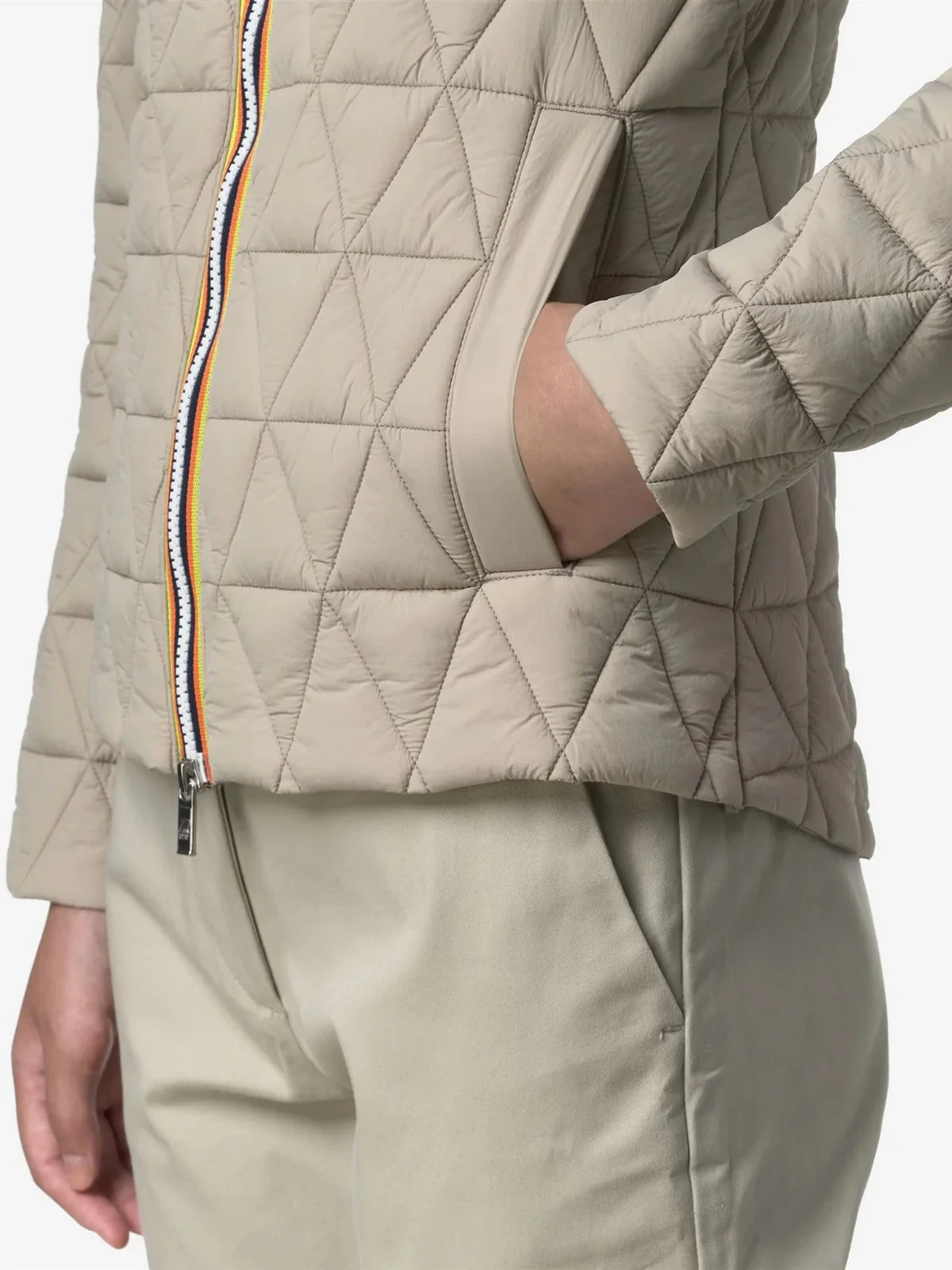 K-WAY Piumino Donna LIL DIAMOND QUILTED WARM K2136EW XP2 Beige Cashmere - Image 5