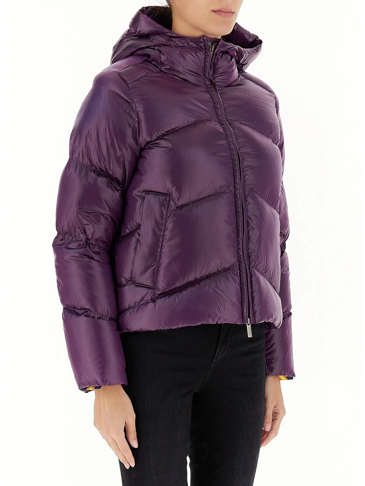 K-WAY Piumino Donna NINEV CRYSTAL CHINTZ THERMO HE K8136HW ARH Viola - Image 4