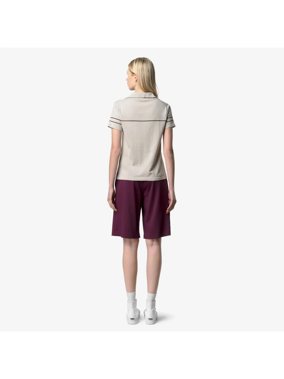 K-WAY Polo Donna MAZARDY STRIPES K11715W C36 BEIGE LT - Violet Bu - Image 2