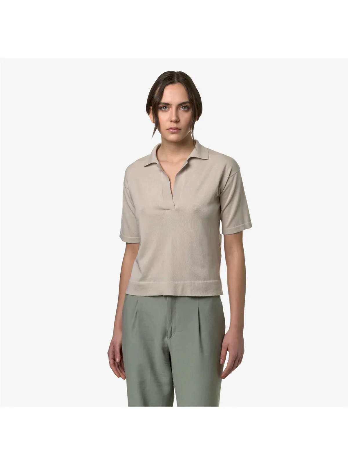 K-WAY T-Shirt e Polo Donna Marlhes K4123RW 634 Beige - Image 2