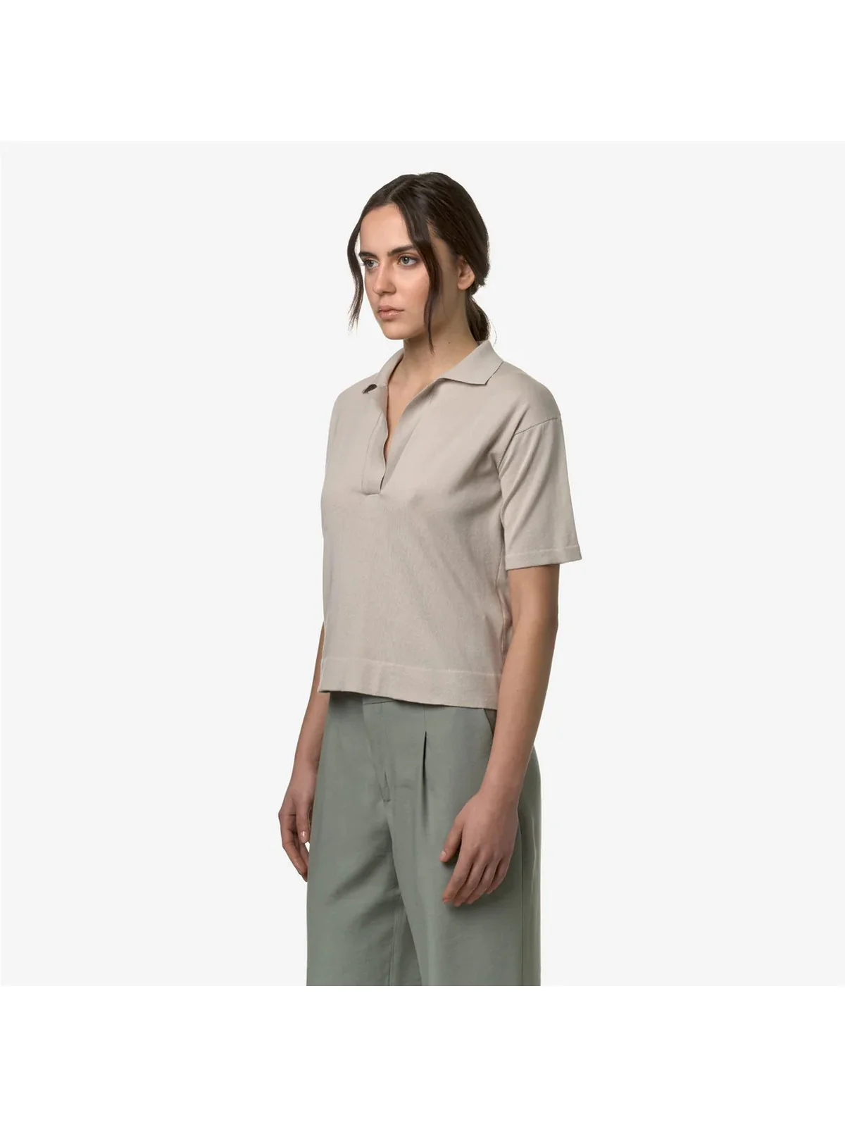 K-WAY T-Shirt e Polo Donna Marlhes K4123RW 634 Beige - Image 3