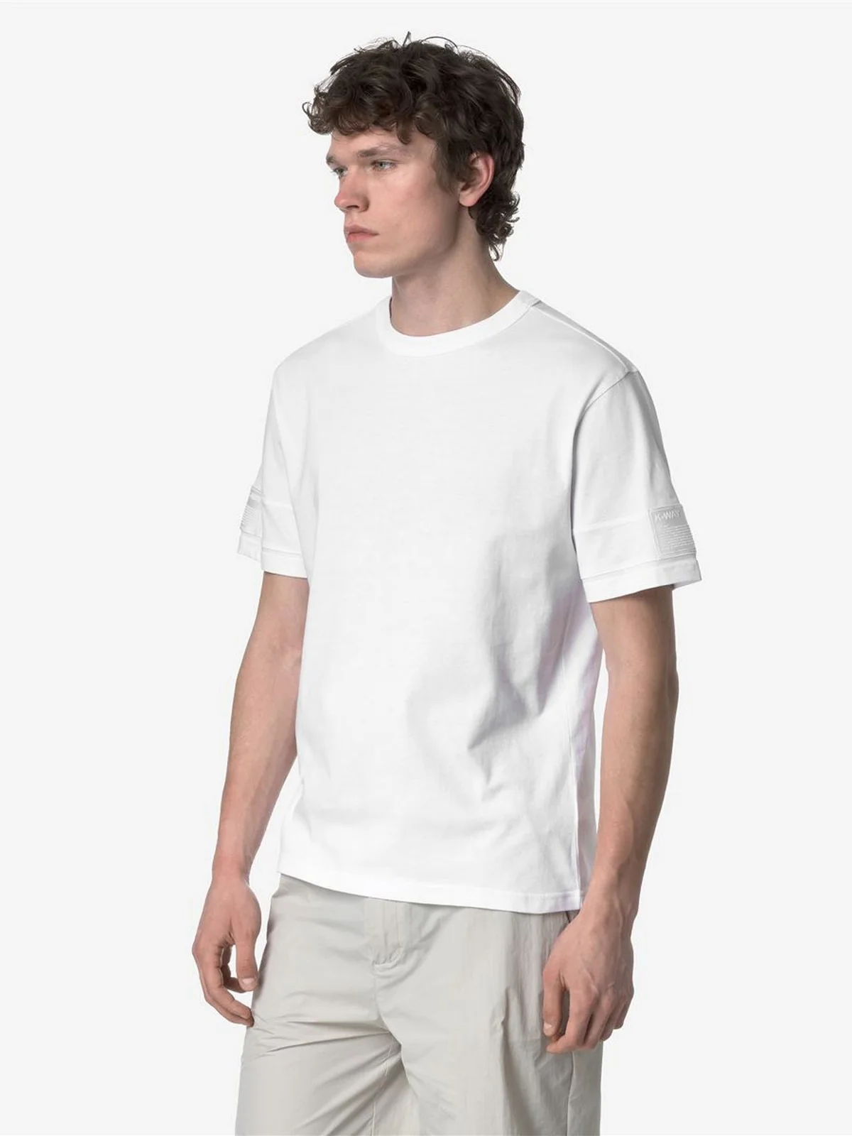 K-WAY T-shirt Uomo FANTOME SLEEVE LABEL K2135KW 001 Bianco - Image 3