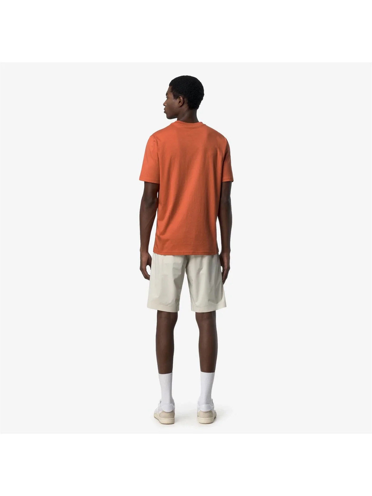 K-WAY T-shirt Uomo ODOM JERSEY MICRO LETTERING K81489W 896 Orange Brownish - Image 2