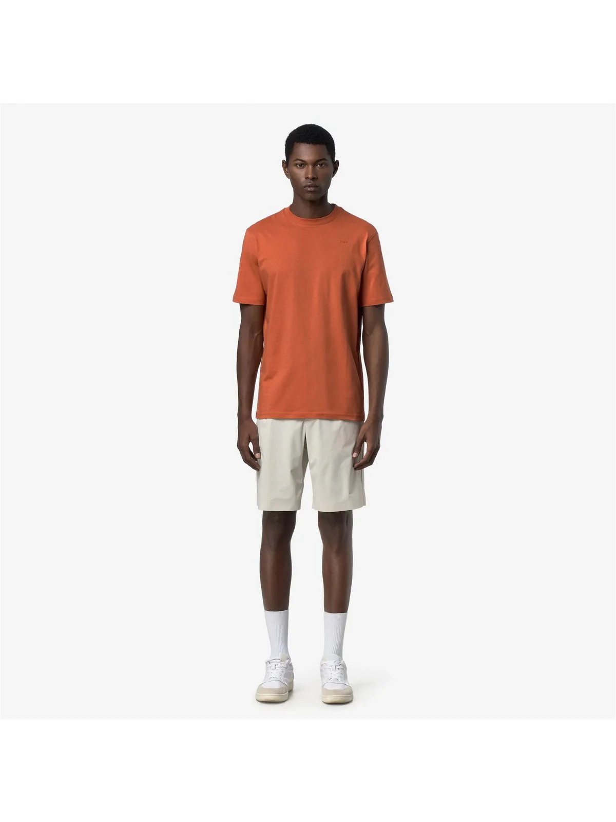 K-WAY T-shirt Uomo ODOM JERSEY MICRO LETTERING K81489W 896 Orange Brownish - Image 4