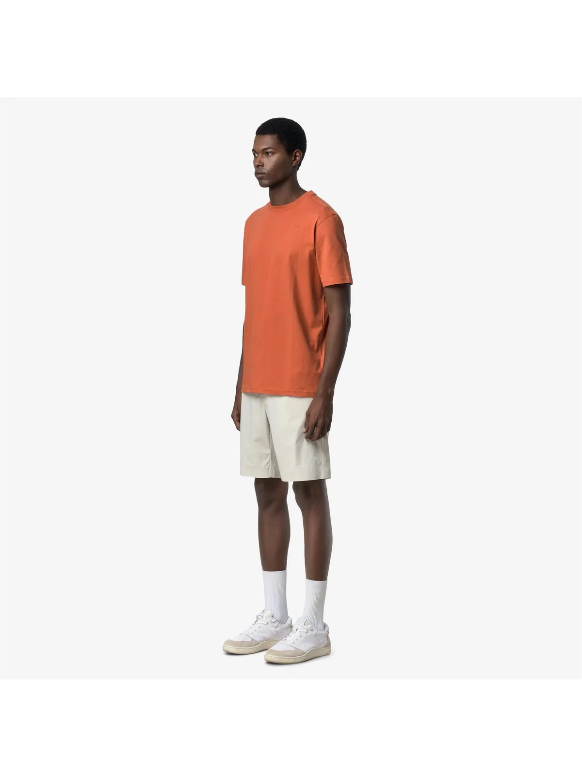 K-WAY T-shirt Uomo ODOM JERSEY MICRO LETTERING K81489W 896 Orange Brownish - Image 5