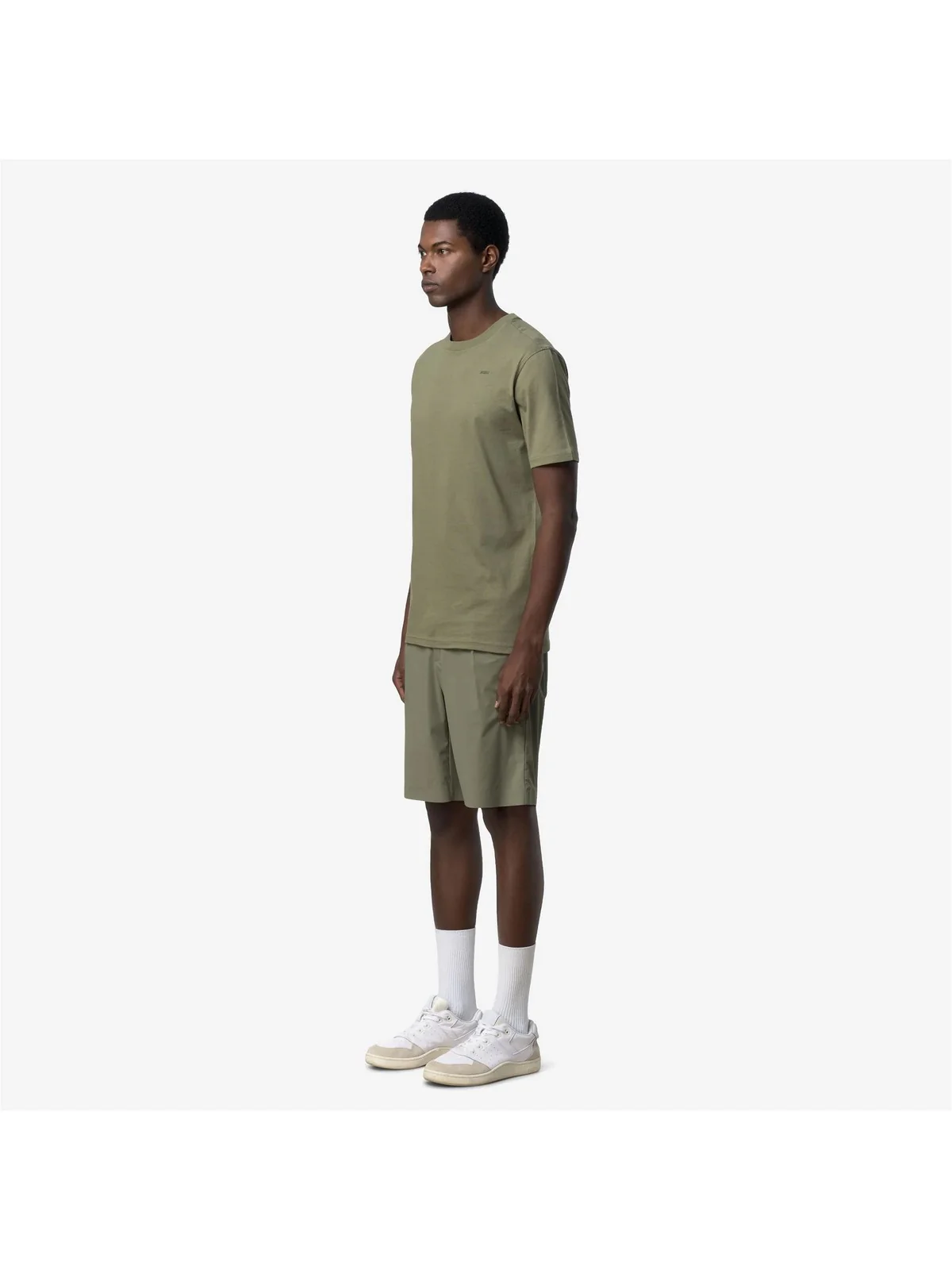 K-WAY T-shirt Uomo ODOM JERSEY MICRO LETTERING K81489W V15 Green Lichen - Image 4