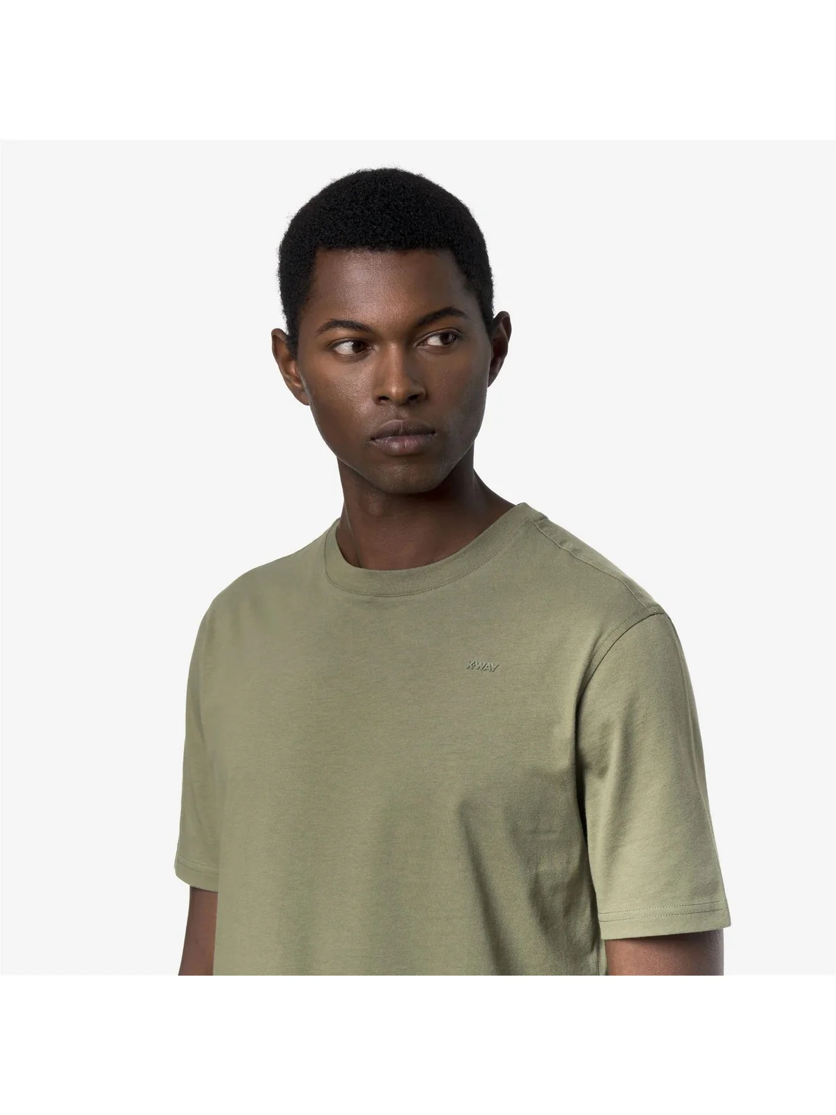 K-WAY T-shirt Uomo ODOM JERSEY MICRO LETTERING K81489W V15 Green Lichen - Image 5