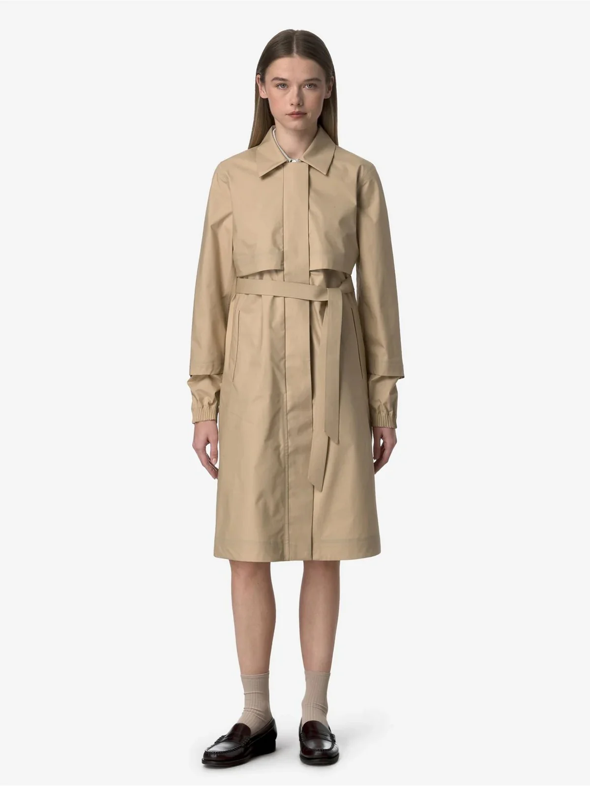 K-WAY Trench Donna JESY 3L POPLIN K7132RW AZI Beige - Image 4