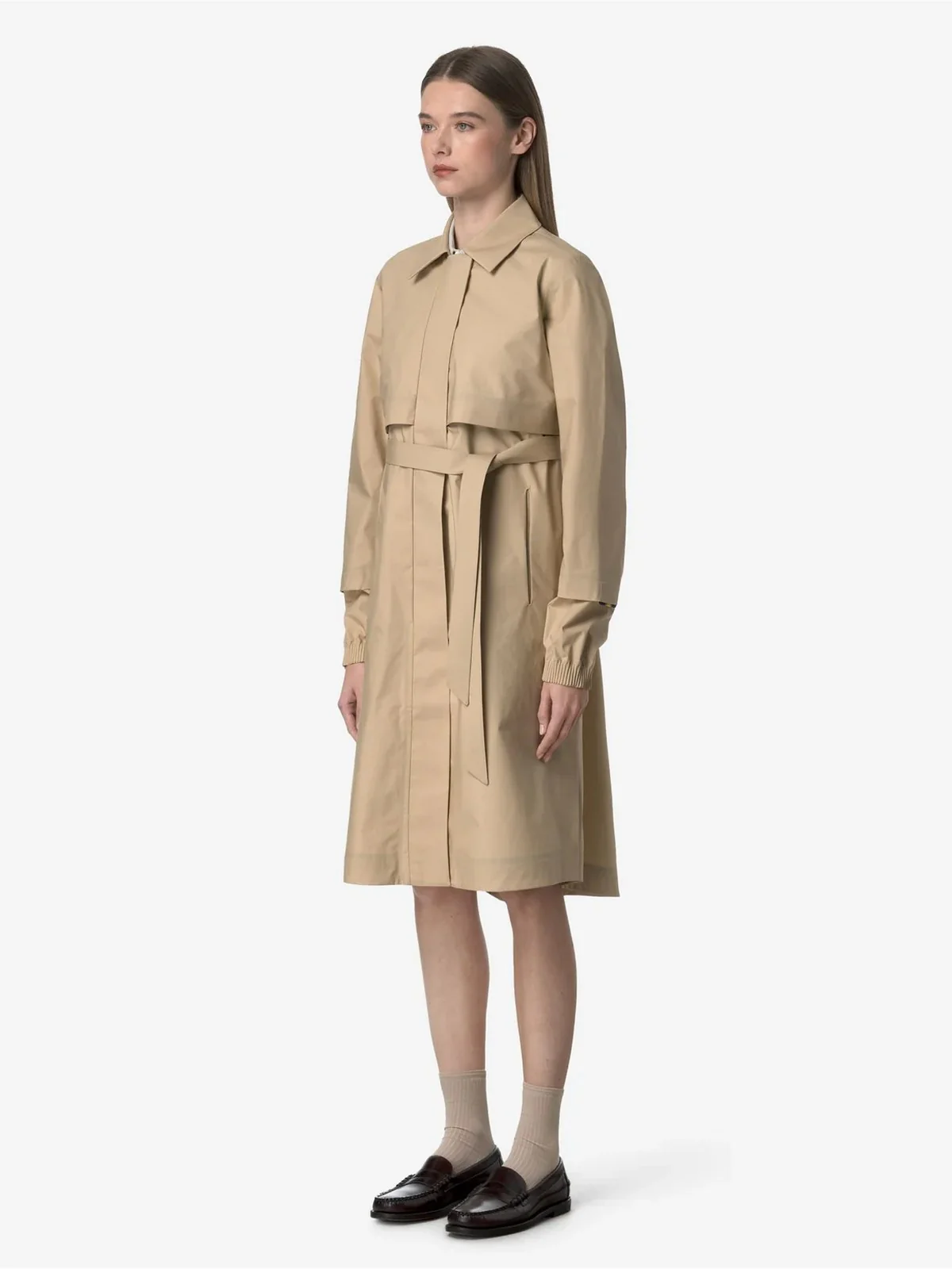 K-WAY Trench Donna JESY 3L POPLIN K7132RW AZI Beige - Image 5