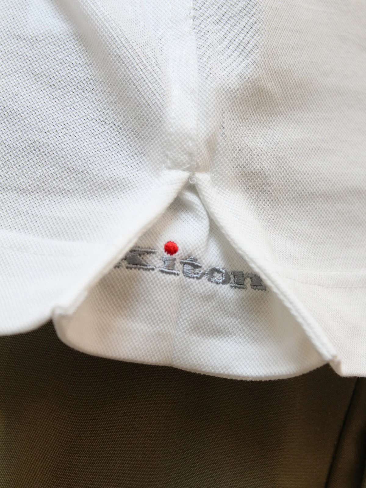 KITON Polo Uomo  UMK1369A0011002 WHITE/BLUE Bianco - Image 4