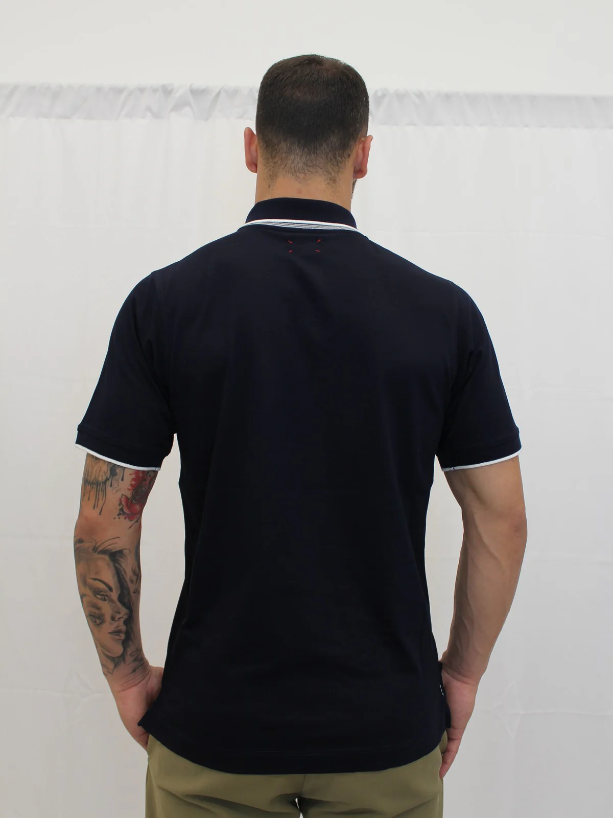 KITON Polo Uomo  UMK1369A0012002 BLUE/WHITE Blu - Image 4