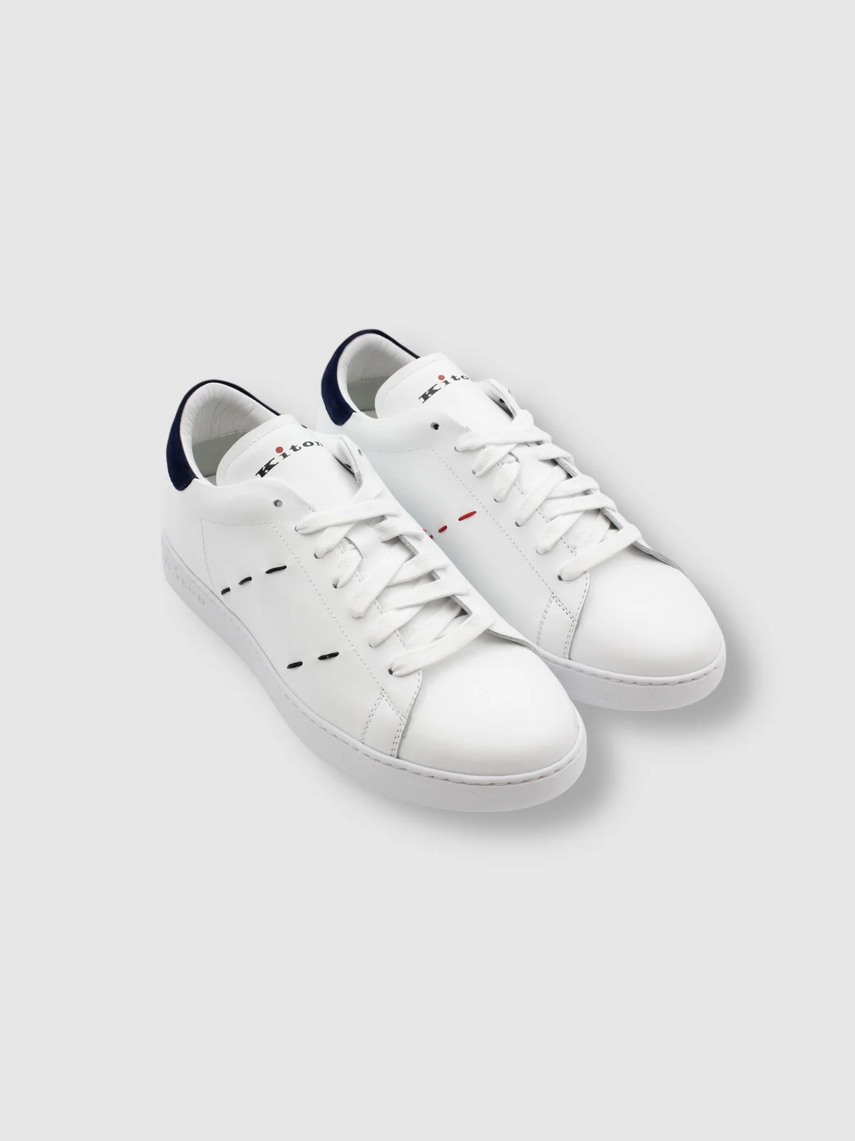 KITON Sneaker Uomo  USSA068N0114701004 WHITE/INK BLUE Bianco - Image 3