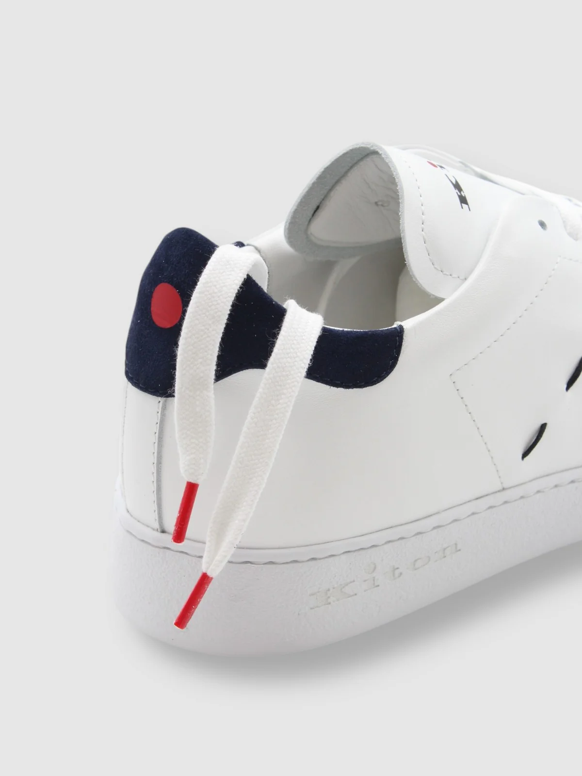 KITON Sneaker Uomo  USSA068N0114701004 WHITE/INK BLUE Bianco - Image 5