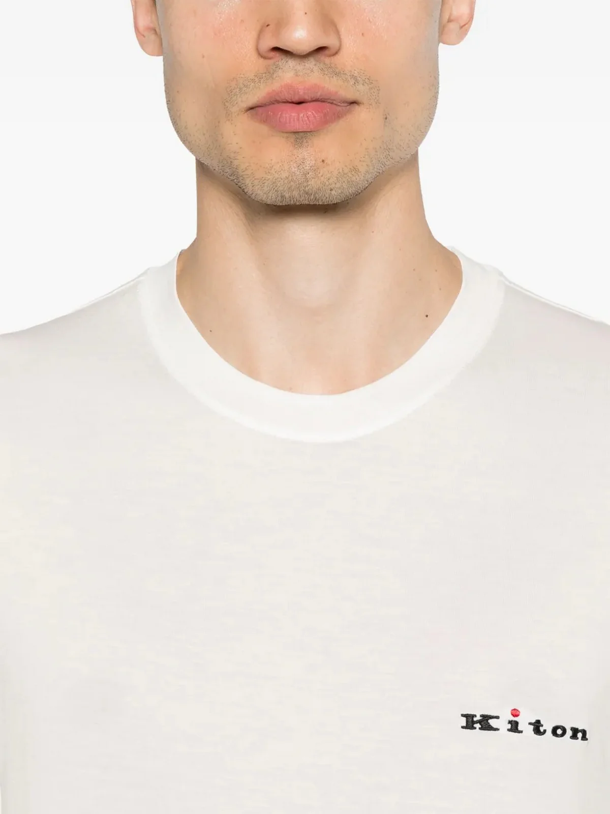 KITON T-shirt Uomo  UMK0717HE30000 WHITE WHITE - Image 4