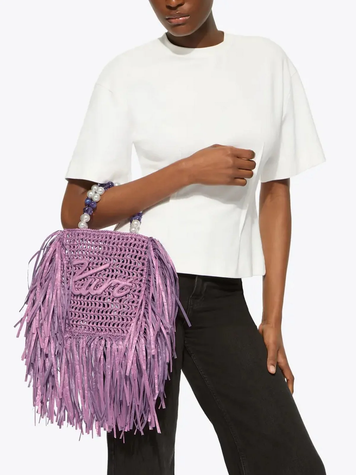 KURT GEIGER Borsa Donna 690-KURT MINI TOTE FRINGE 5568895999 LILAC LILAC - Image 6