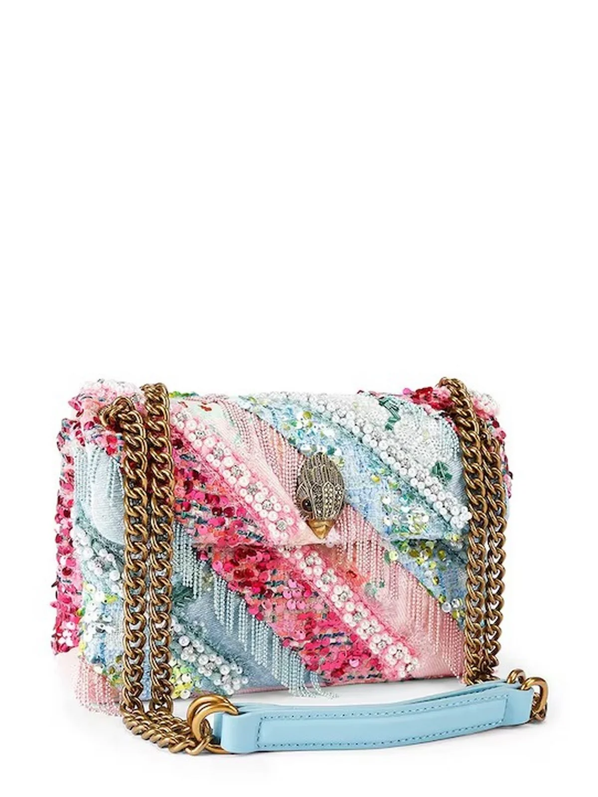 KURT GEIGER Borsa Donna 690-MD KENSINGTON FRINGES 5384086609 BLUE/PAL C BLUE/PAL C - Image 5