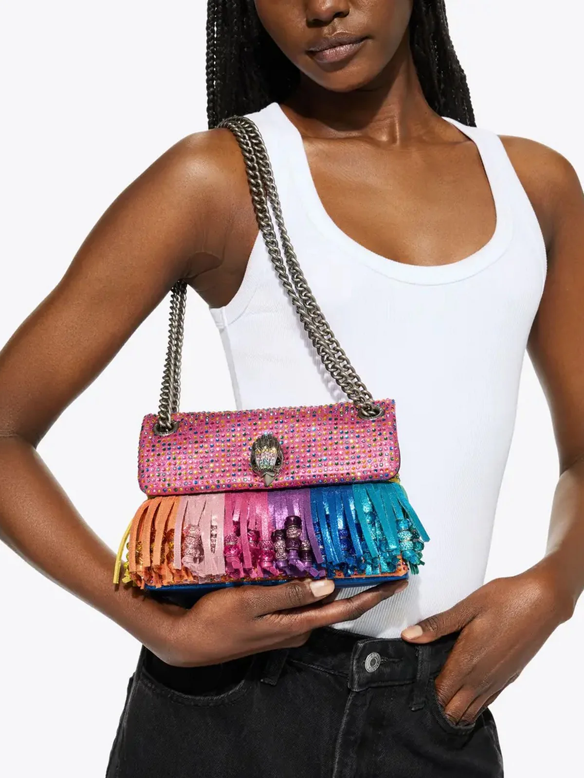 KURT GEIGER Borsa Donna 690-MINI KENSINGTON FRINGES 5607169609 MULT/OTHER MULT/OTHER - Image 7