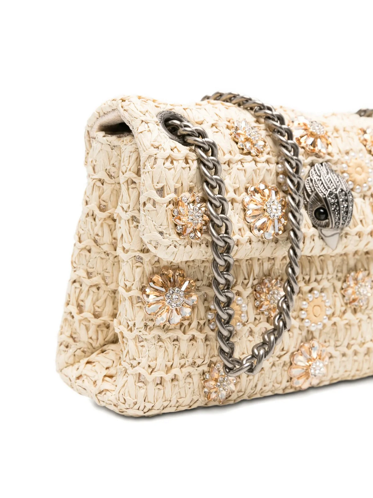 KURT GEIGER Borsa Donna 690-RAFFIA MINI KENSINGTON 5576840999 BEIGE Beige - Image 3
