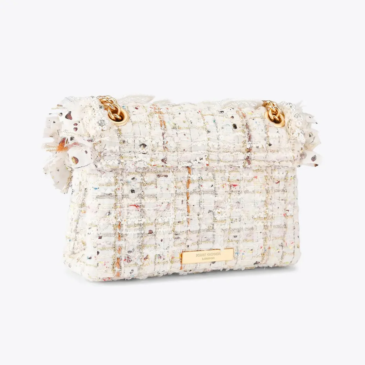 KURT GEIGER Borsa Donna 690-TWEED MINI KENSINGTON 5379544069 BONE/COMB BONE/COMB - Image 5