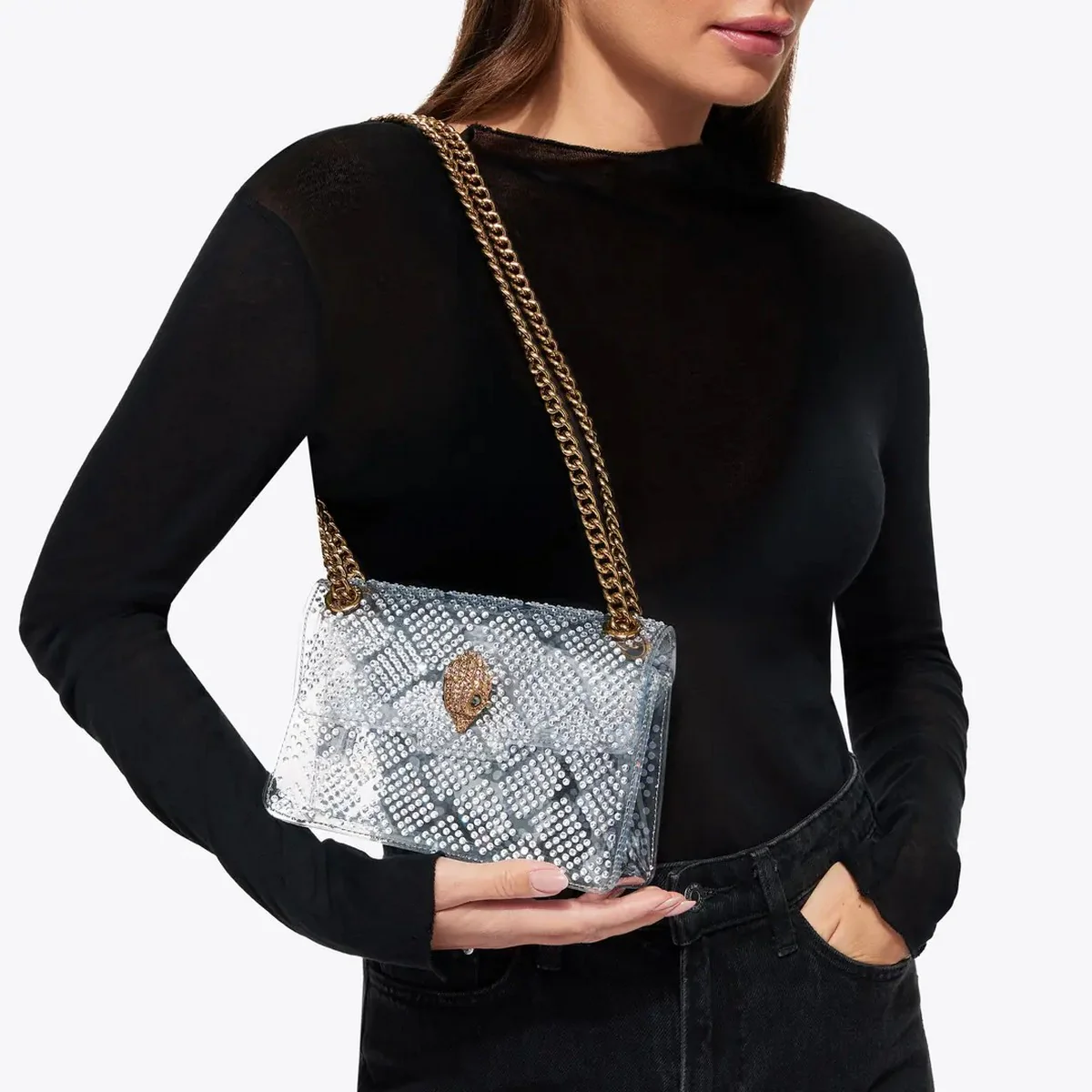 KURT GEIGER Borsa Donna 690-VINYL MINI KENSINGTON H 5380615999 WHITE/COMB WHITE/COMB - Image 6