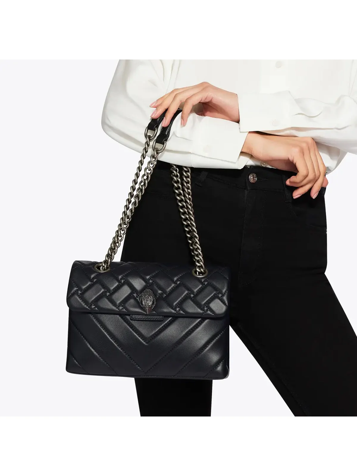 KURT GEIGER Borsa Donna LEATHER KENSINGTON X BAG 1470405109 BLACK/COMB BLACK/COMB - Image 2