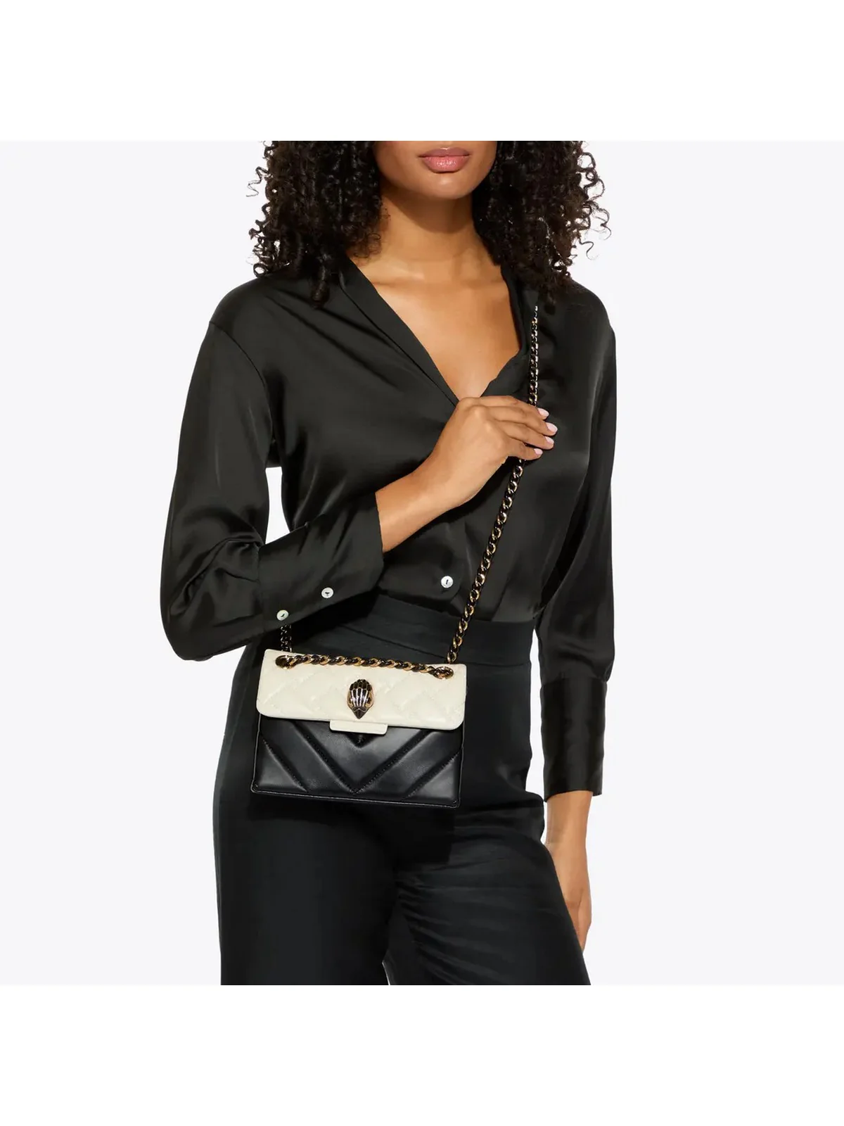 KURT GEIGER Borsa Donna MINI KENSINGTON BAG E 2723201109 BLK/WHITE BLK/WHITE - Image 2