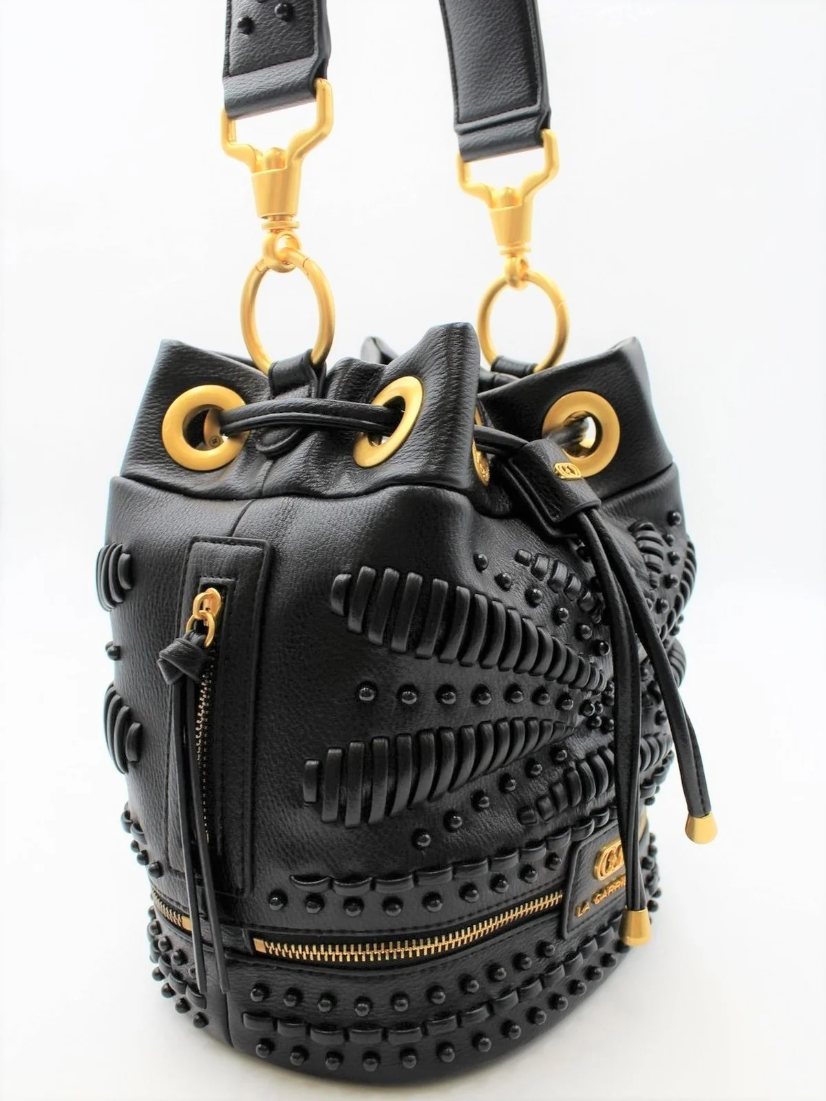 LA CARRIE Borsa Donna GIPSY BUCKET SYNT. TUMBLED 151M-EM-115 TBS/BLA Nero - Image 6