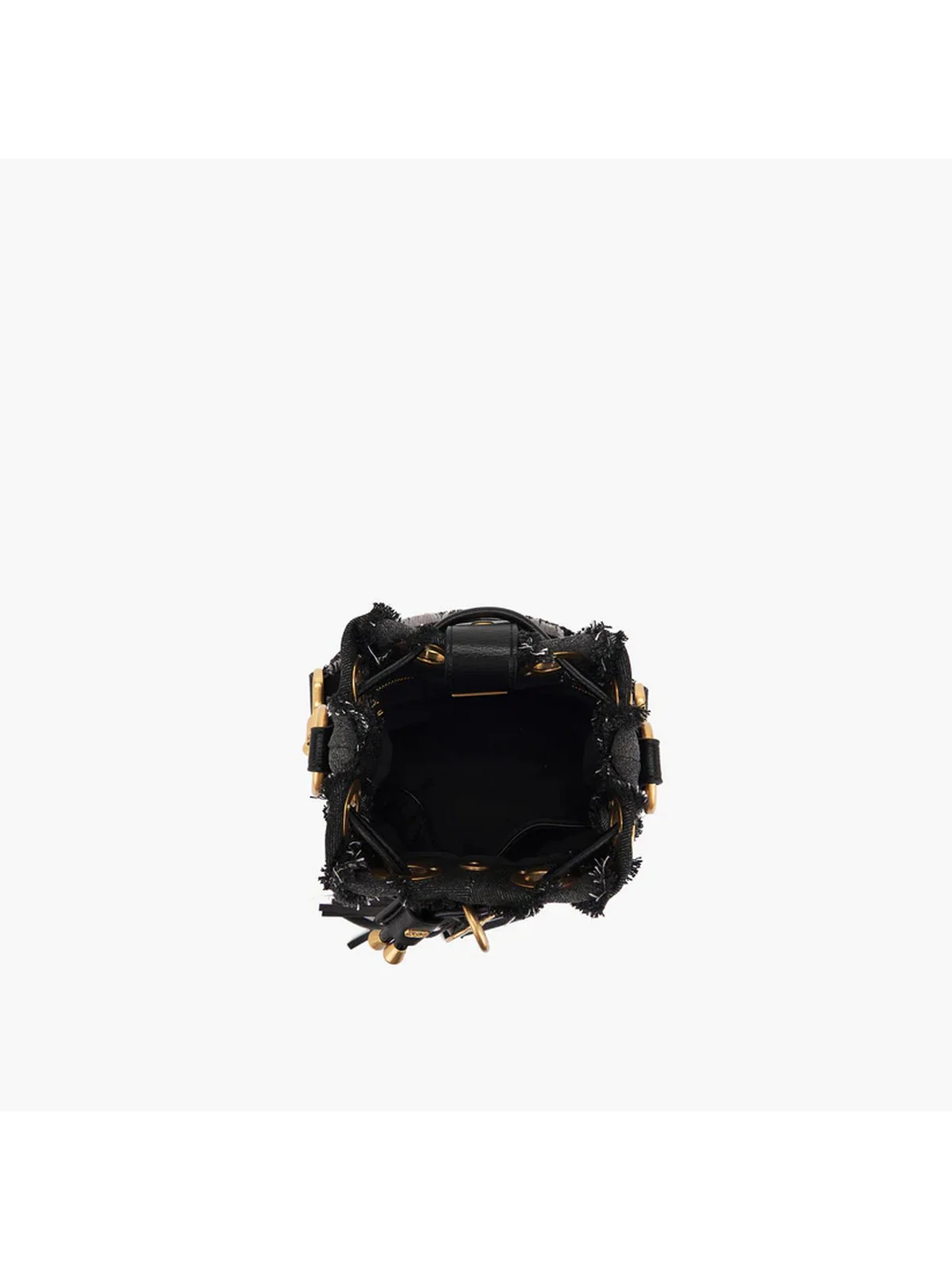 LA CARRIE Borsa Donna MIRROR V SMALL BUCKET SYNTH.+CLOTH 151C-ES-101 SCO/BLA Nero - Image 4