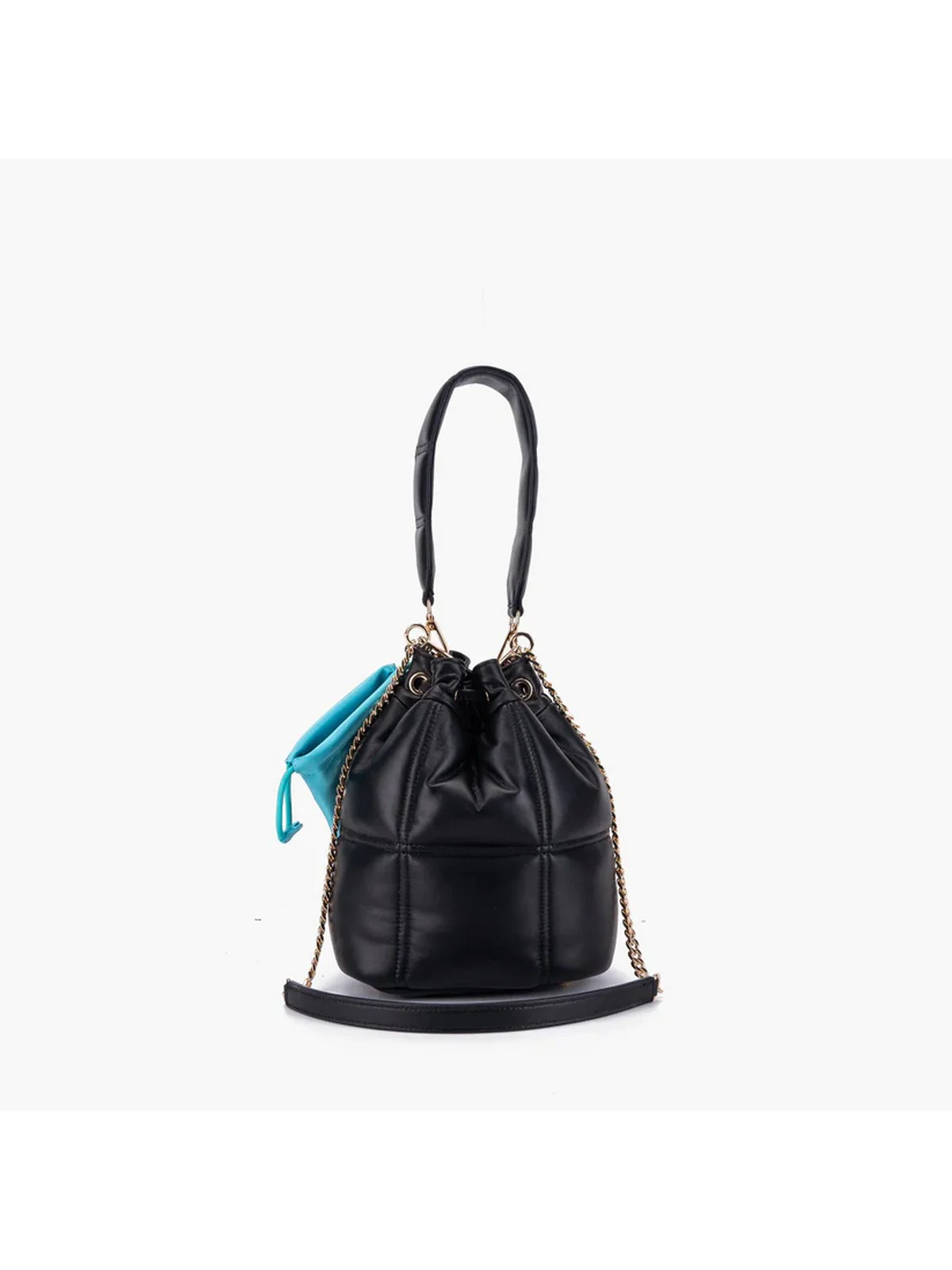 LA CARRIE Borsa Donna SQ.PLOT BUCKET LEATHER 151P-MB-17 LEA/BLA Nero - Image 3