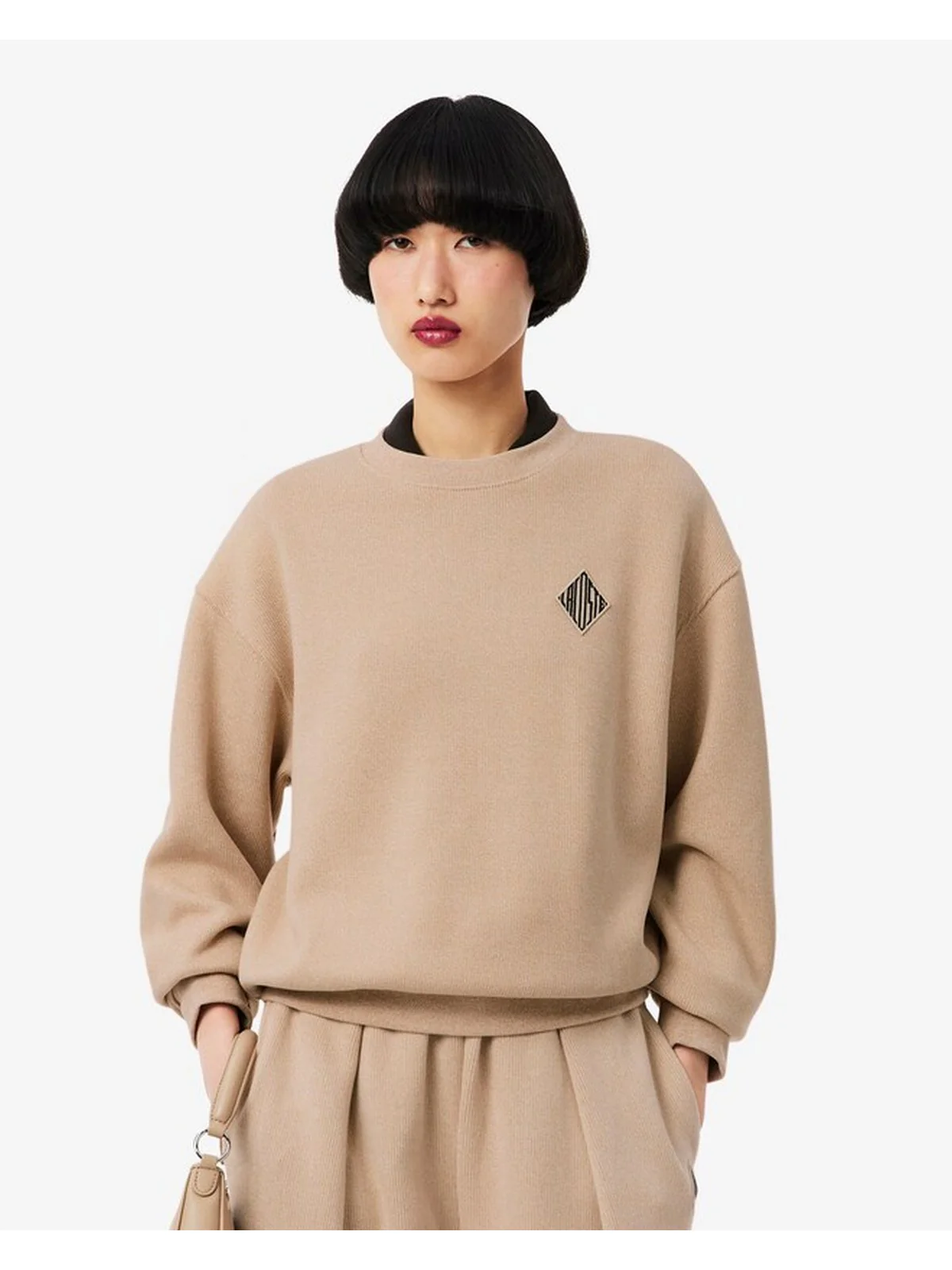 LACOSTE Felpa Donna  SF1482 4KI Beige - Image 2